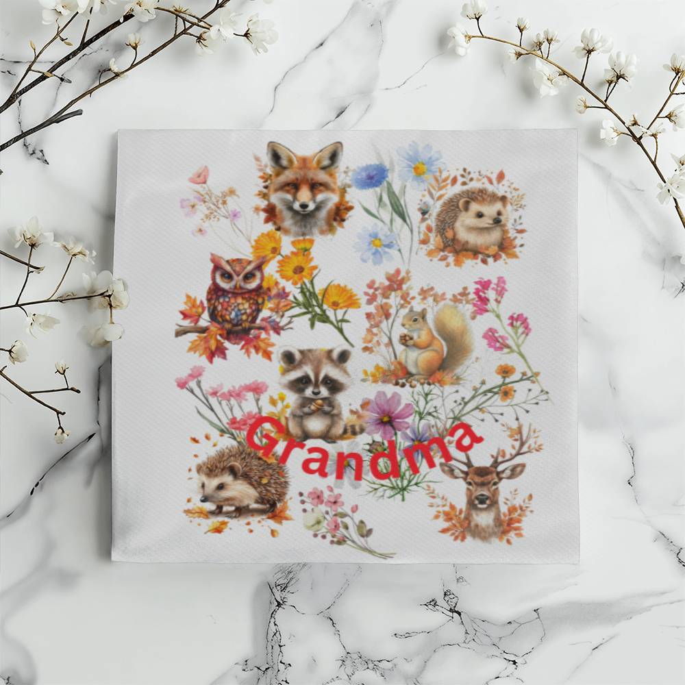 Wild Flowers with Woodland animals-Gift for Grandma-Personalized this sleek and functional Pillow Cover that brings both style and convenience to your indoor home decor 12