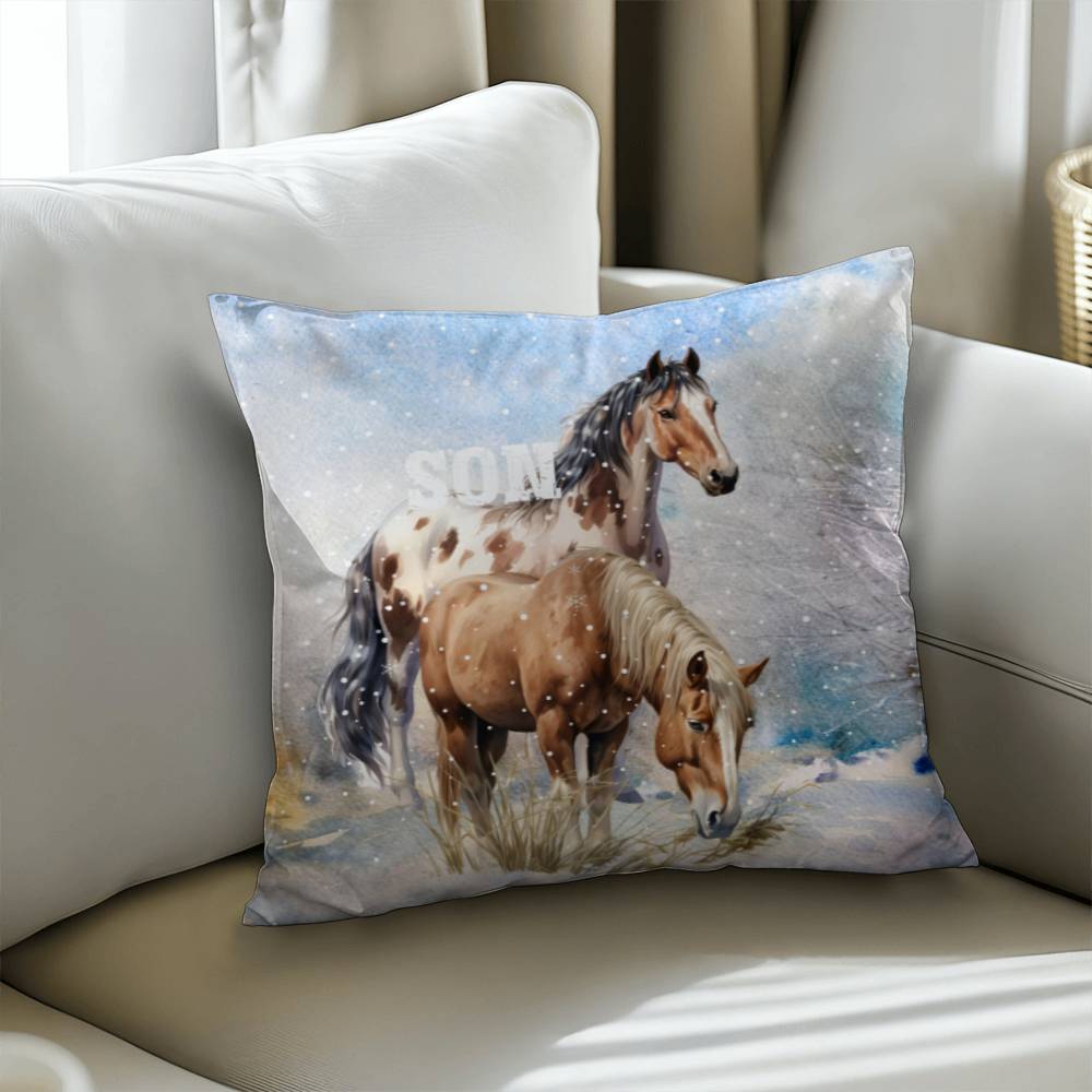 Wild Horses- Gift For your Son- Personalized this sleek and functional Pillow Cover that brings both style and convenience to your indoor home decor 11