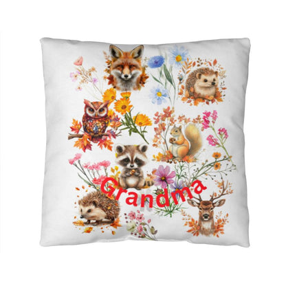 Wild Flowers with Woodland animals-Gift for Grandma-Personalized this sleek and functional Pillow Cover that brings both style and convenience to your indoor home decor 12