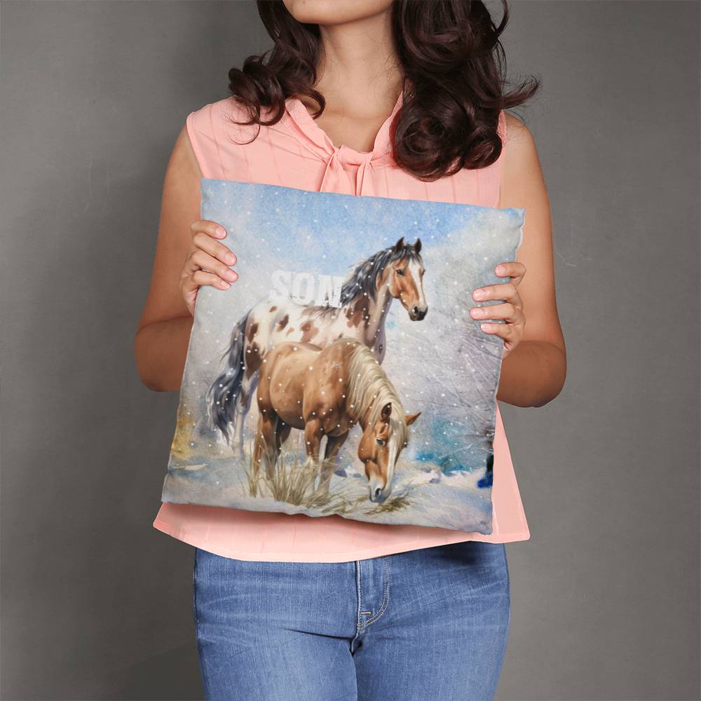 Wild Horses- Gift For your Son- Personalized this sleek and functional Pillow Cover that brings both style and convenience to your indoor home decor 11