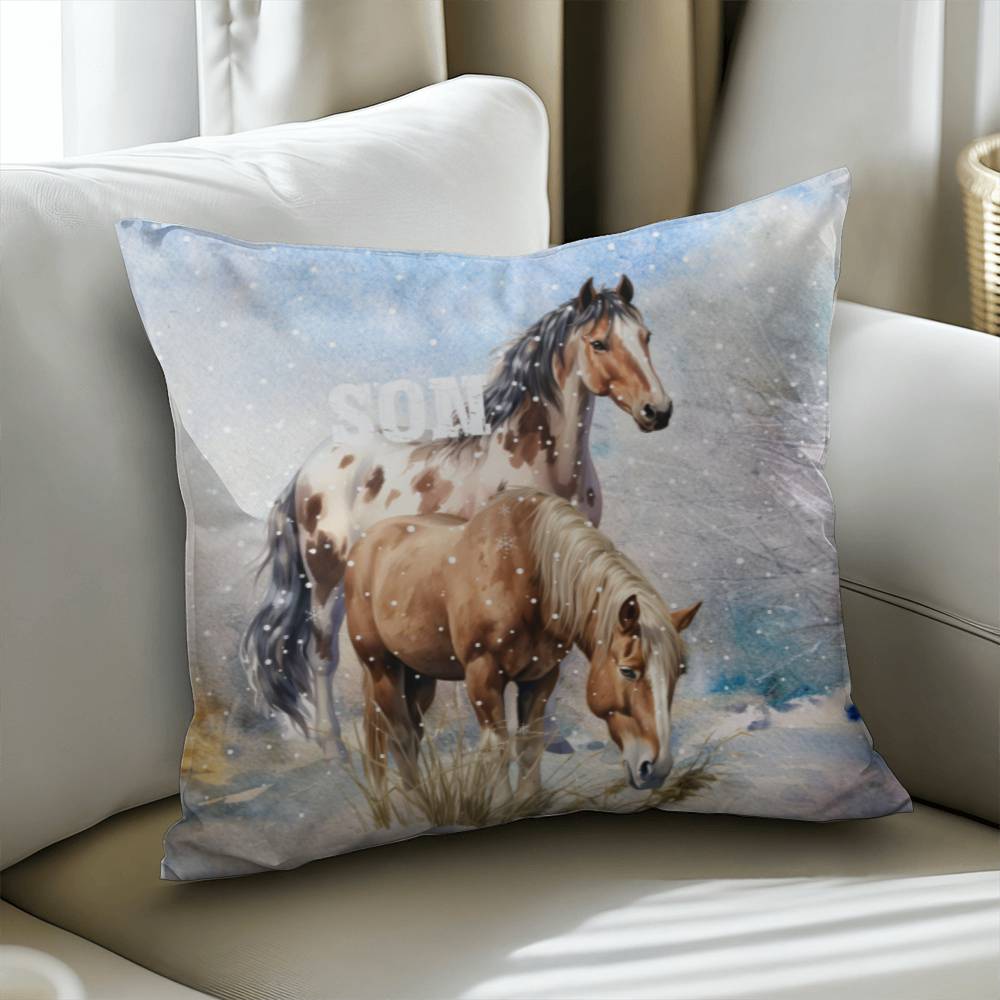 Wild Horses- Gift For your Son- Personalized this sleek and functional Pillow Cover that brings both style and convenience to your indoor home decor 11