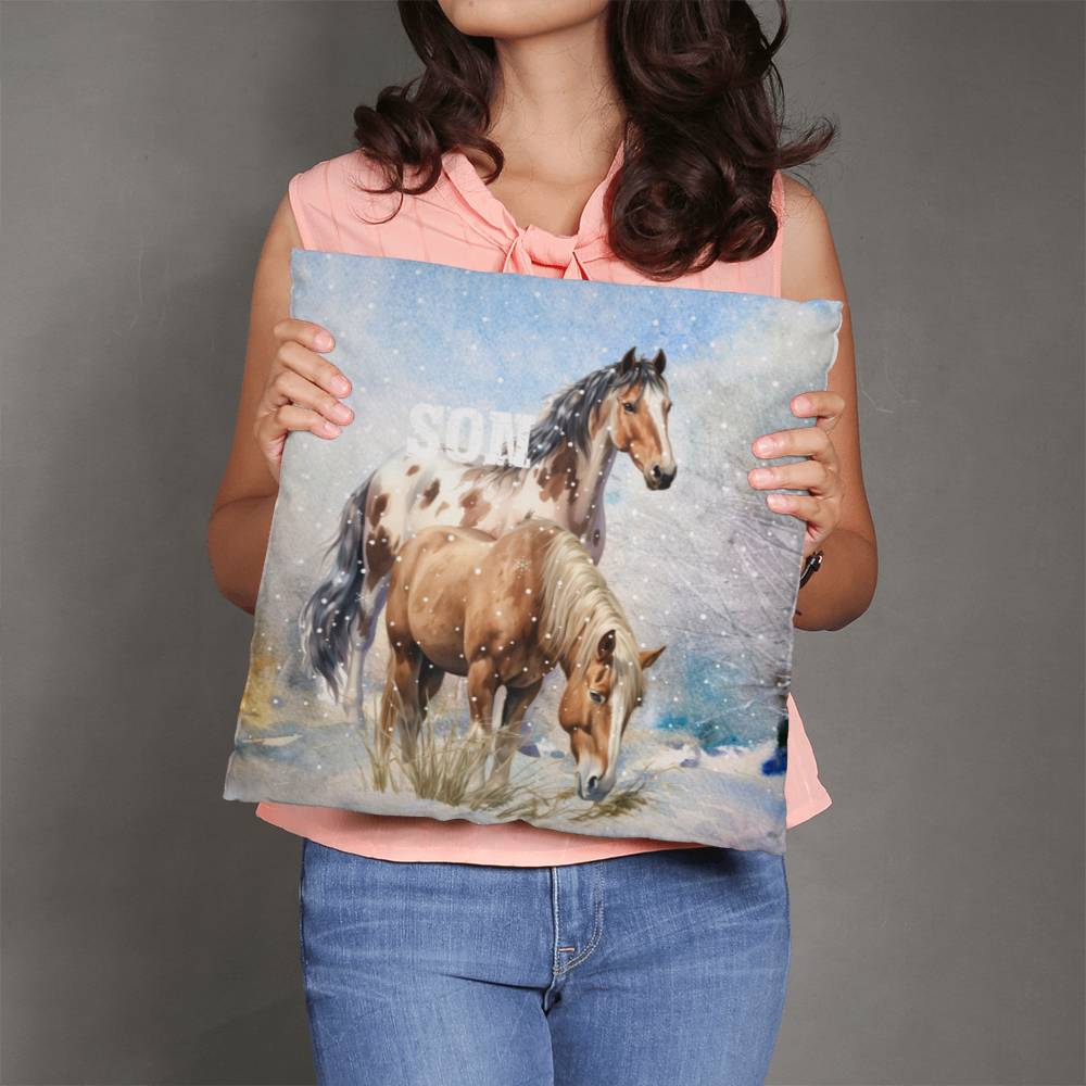 Wild Horses- Gift For your Son- Personalized this sleek and functional Pillow Cover that brings both style and convenience to your indoor home decor 11