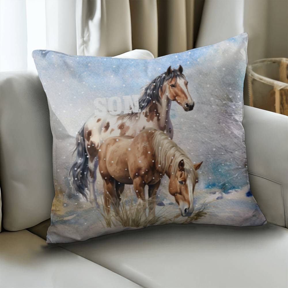 Wild Horses- Gift For your Son- Personalized this sleek and functional Pillow Cover that brings both style and convenience to your indoor home decor 11