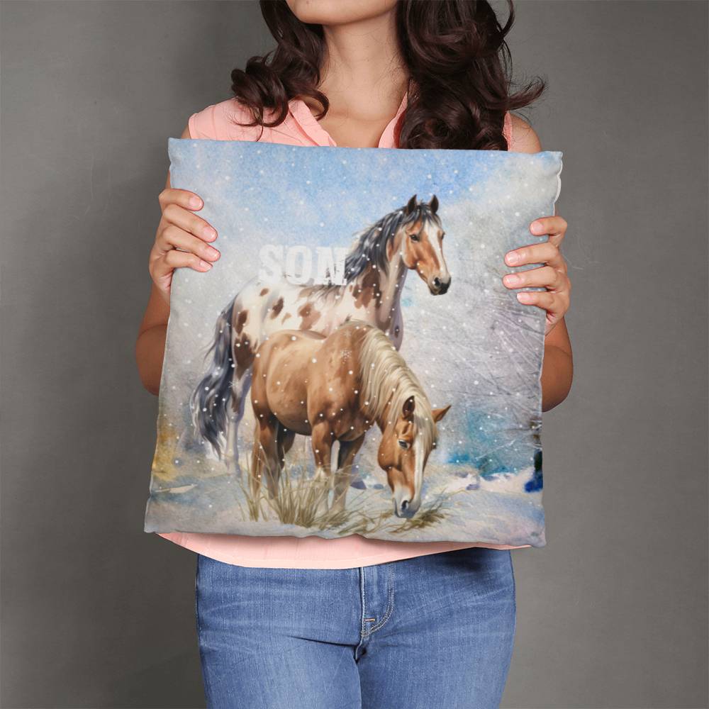 Wild Horses- Gift For your Son- Personalized this sleek and functional Pillow Cover that brings both style and convenience to your indoor home decor 11