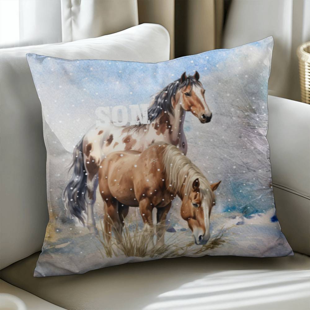 Wild Horses- Gift For your Son- Personalized this sleek and functional Pillow Cover that brings both style and convenience to your indoor home decor 11