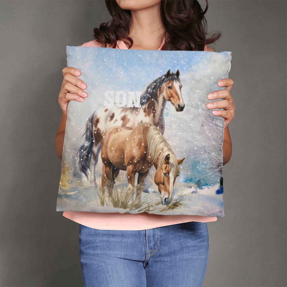 Wild Horses- Gift For your Son- Personalized this sleek and functional Pillow Cover that brings both style and convenience to your indoor home decor 11