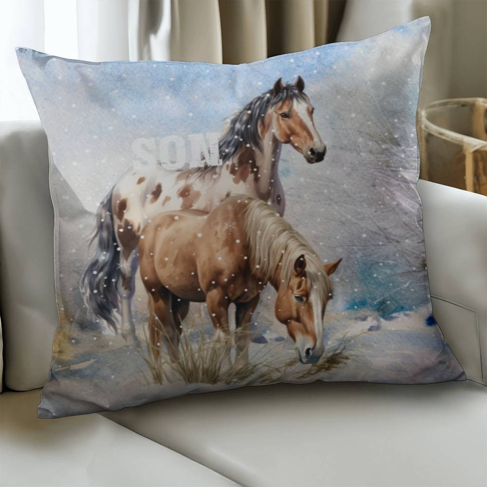 Wild Horses- Gift For your Son- Personalized this sleek and functional Pillow Cover that brings both style and convenience to your indoor home decor 11