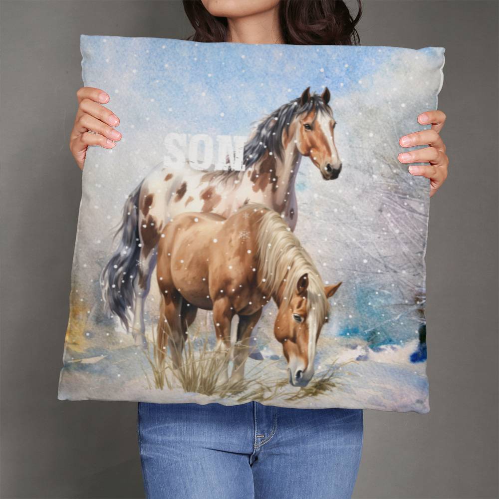 Wild Horses- Gift For your Son- Personalized this sleek and functional Pillow Cover that brings both style and convenience to your indoor home decor 11