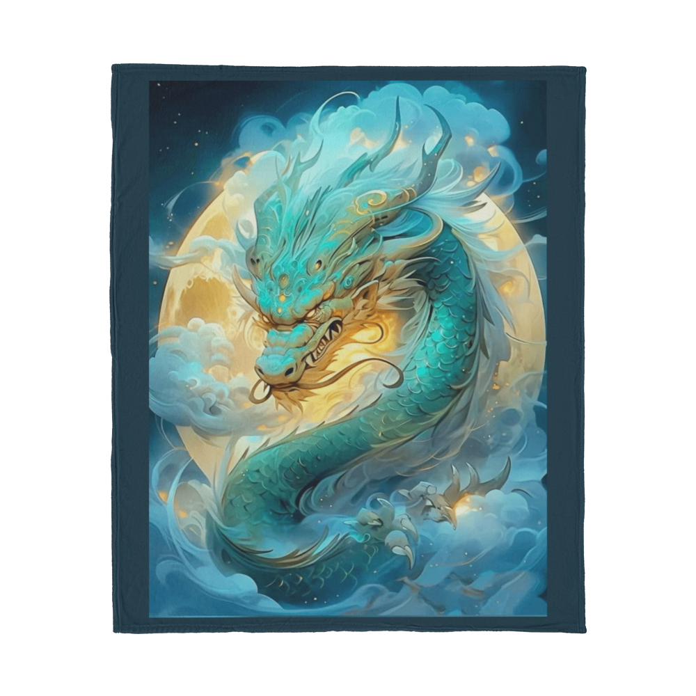 Green Dragon-Jersey Fleece Blanket 5