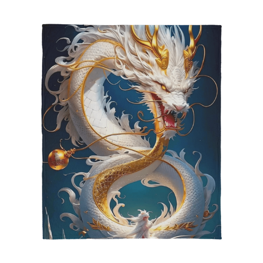 Personal-White Dragon-Jersey Fleece Blanket