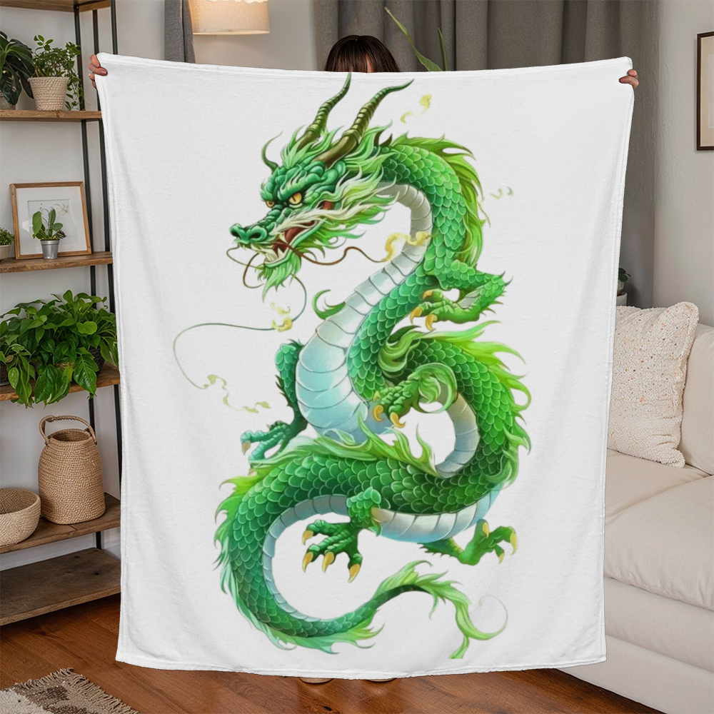 Green Dragon-Jersey Fleece Blanket 6