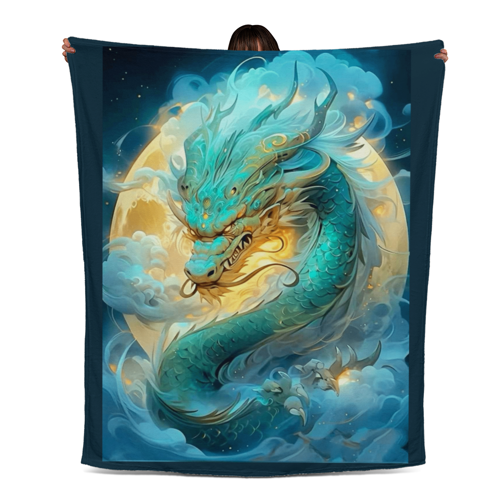 Green Dragon-Jersey Fleece Blanket 5