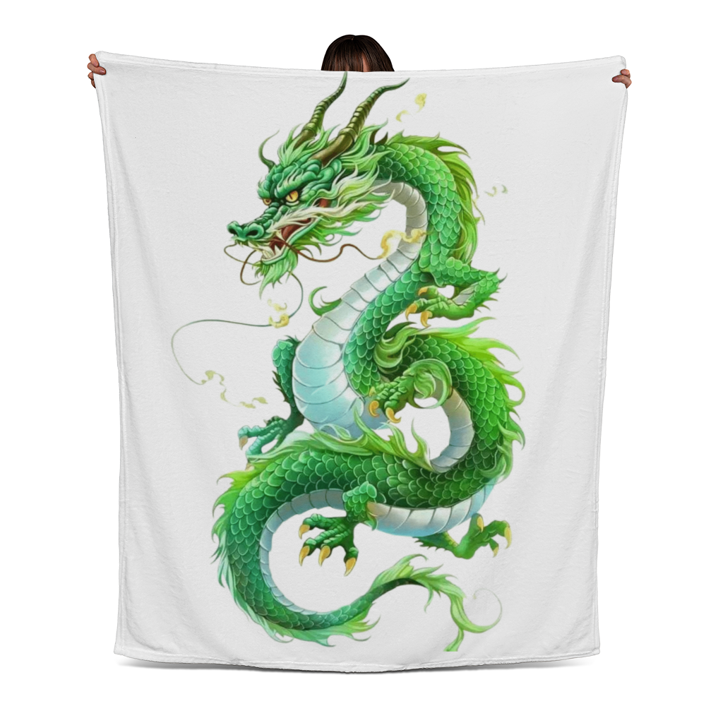 Green Dragon-Jersey Fleece Blanket 6