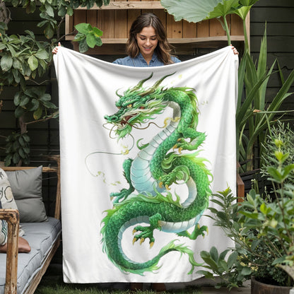 Green Dragon-Jersey Fleece Blanket