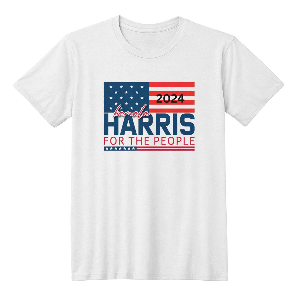 Harris For The People Flag-Bella + Canvas 3001 Unisex Jersey Tee 154 - Essential Home Zone Essential Home Zone White / XS Clothing Harris For The People Flag-Bella + Canvas 3001 Unisex Jersey Tee 154