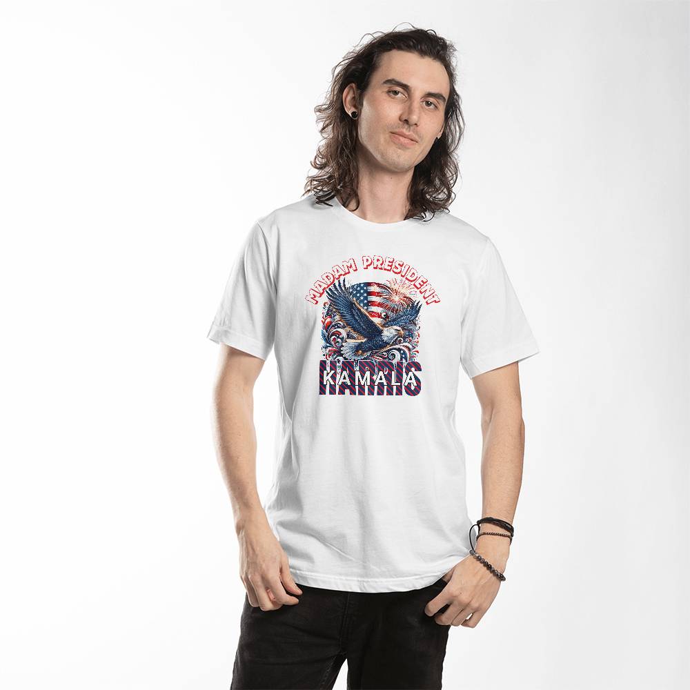 Madam President Eagle-Bella Canvas 3001 Unisex Jersey Tee,political t shirts, Kamala,Election,Vote,Democratic,Madam President,Election 133 - Essential Home Zone Essential Home Zone Clothing Madam President Eagle-Bella Canvas 3001 Unisex Jersey Tee,political t shirts, Kamala,Election,Vote,Democratic,Madam President,Election 133