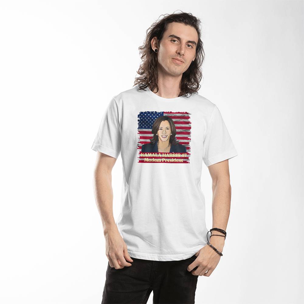 Madam President picture-Bella Canvas 3001 Unisex Jersey Tee,political t shirts, Kamala,Election,Vote,Democratic,Madam President,Election 141 - Essential Home Zone Essential Home Zone Clothing Madam President picture-Bella Canvas 3001 Unisex Jersey Tee,political t shirts, Kamala,Election,Vote,Democratic,Madam President,Election 141