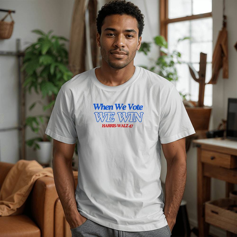 When we vote we win-Unisex Bella + Canvas 3001 Jersey Tee,Political t shirt,Election T-Shirt,LGBTQ Shirt,Kamala,Vote Shirt,Democrat tee 117 - Essential Home Zone Essential Home Zone Clothing When we vote we win-Unisex Bella + Canvas 3001 Jersey Tee,Political t shirt,Election T-Shirt,LGBTQ Shirt,Kamala,Vote Shirt,Democrat tee 117