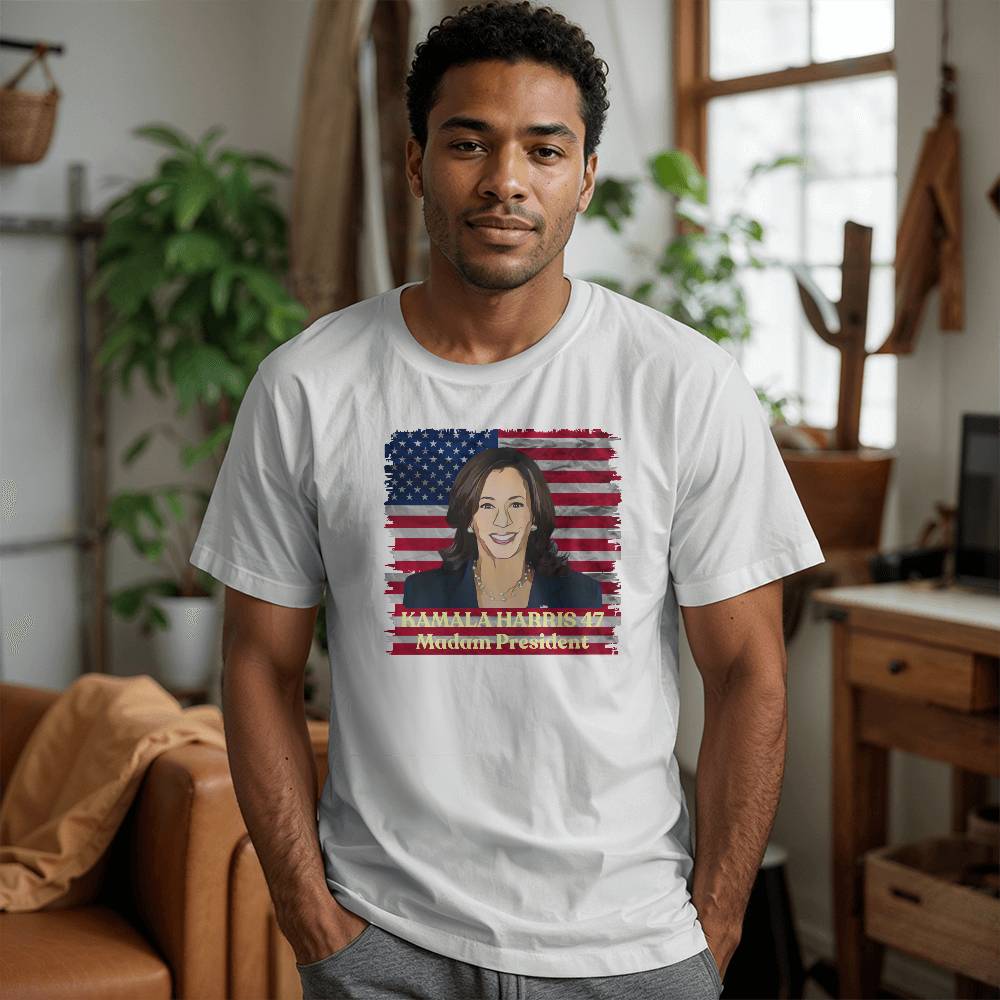 Madam President picture-Bella Canvas 3001 Unisex Jersey Tee,political t shirts, Kamala,Election,Vote,Democratic,Madam President,Election 141 - Essential Home Zone Essential Home Zone Clothing Madam President picture-Bella Canvas 3001 Unisex Jersey Tee,political t shirts, Kamala,Election,Vote,Democratic,Madam President,Election 141