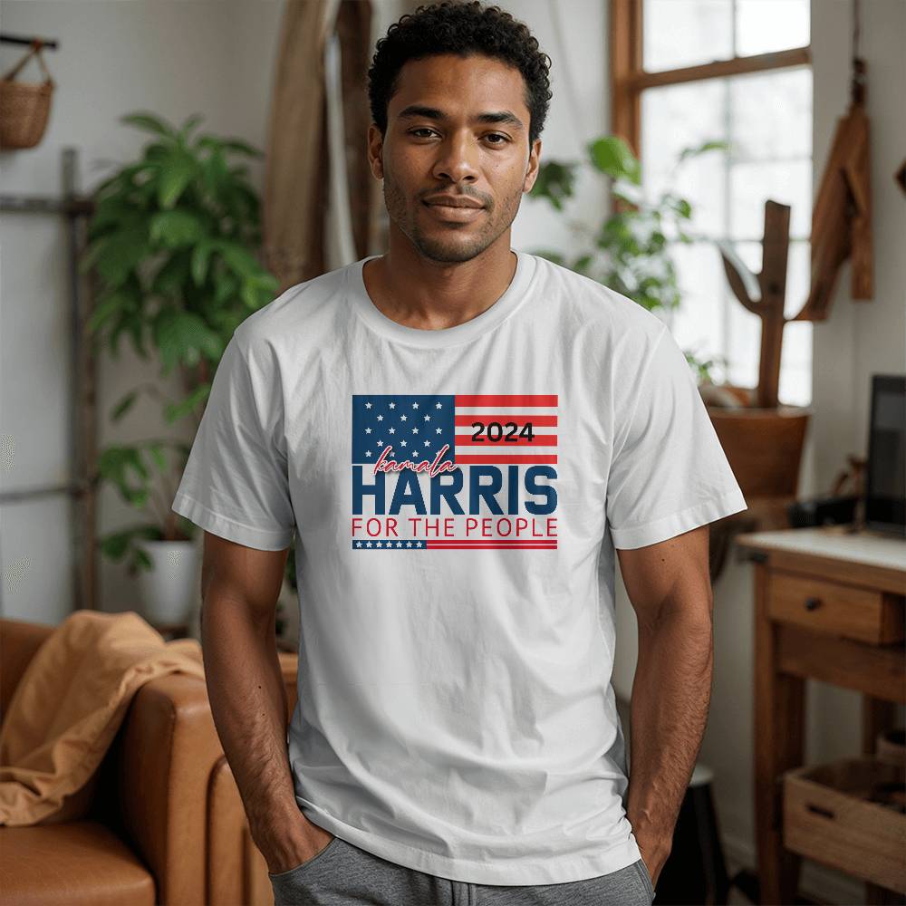 Harris For The People Flag-Bella + Canvas 3001 Unisex Jersey Tee 154 - Essential Home Zone Essential Home Zone Clothing Harris For The People Flag-Bella + Canvas 3001 Unisex Jersey Tee 154