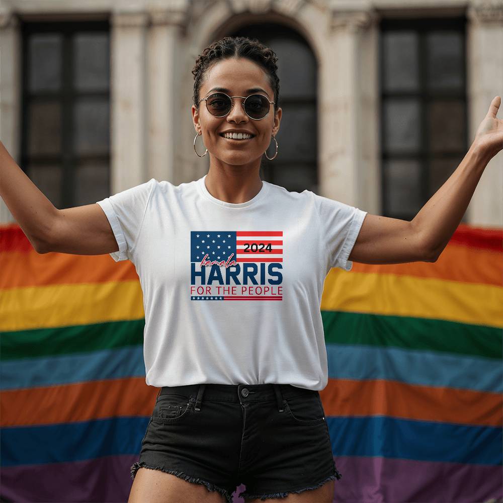 Harris For The People Flag-Bella + Canvas 3001 Unisex Jersey Tee 154 - Essential Home Zone Essential Home Zone Clothing Harris For The People Flag-Bella + Canvas 3001 Unisex Jersey Tee 154