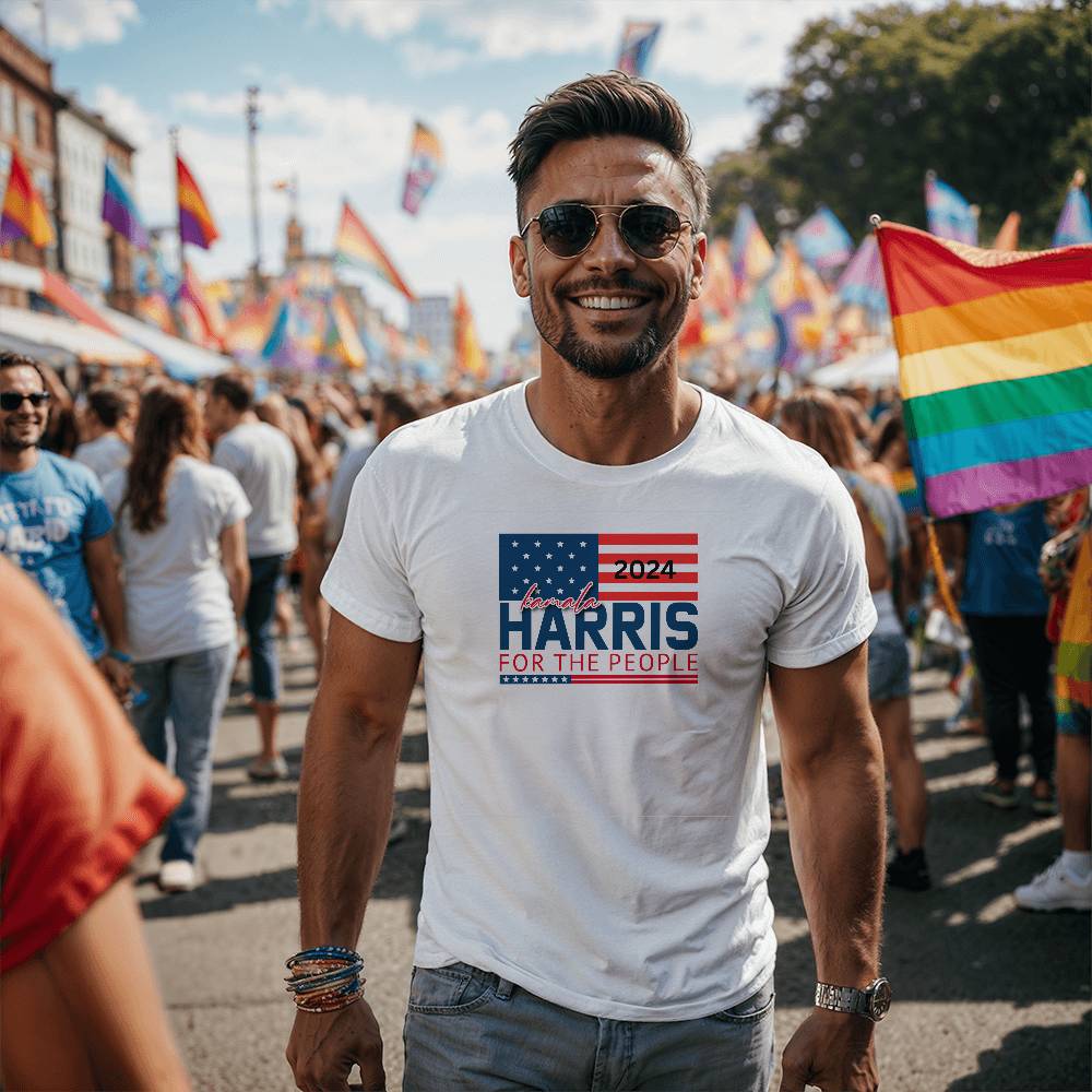 Harris For The People Flag-Bella + Canvas 3001 Unisex Jersey Tee 154 - Essential Home Zone Essential Home Zone Clothing Harris For The People Flag-Bella + Canvas 3001 Unisex Jersey Tee 154