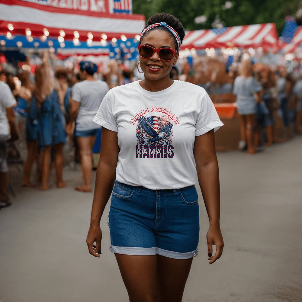 Madam President Eagle-Bella Canvas 3001 Unisex Jersey Tee,political t shirts, Kamala,Election,Vote,Democratic,Madam President,Election 133 - Essential Home Zone Essential Home Zone Clothing Madam President Eagle-Bella Canvas 3001 Unisex Jersey Tee,political t shirts, Kamala,Election,Vote,Democratic,Madam President,Election 133