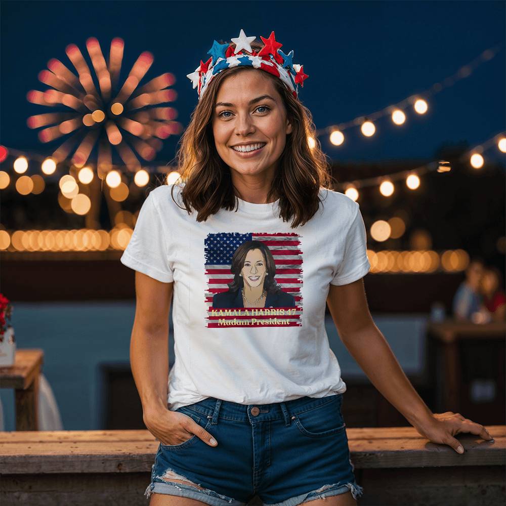 Madam President picture-Bella Canvas 3001 Unisex Jersey Tee,political t shirts, Kamala,Election,Vote,Democratic,Madam President,Election 141 - Essential Home Zone Essential Home Zone Clothing Madam President picture-Bella Canvas 3001 Unisex Jersey Tee,political t shirts, Kamala,Election,Vote,Democratic,Madam President,Election 141