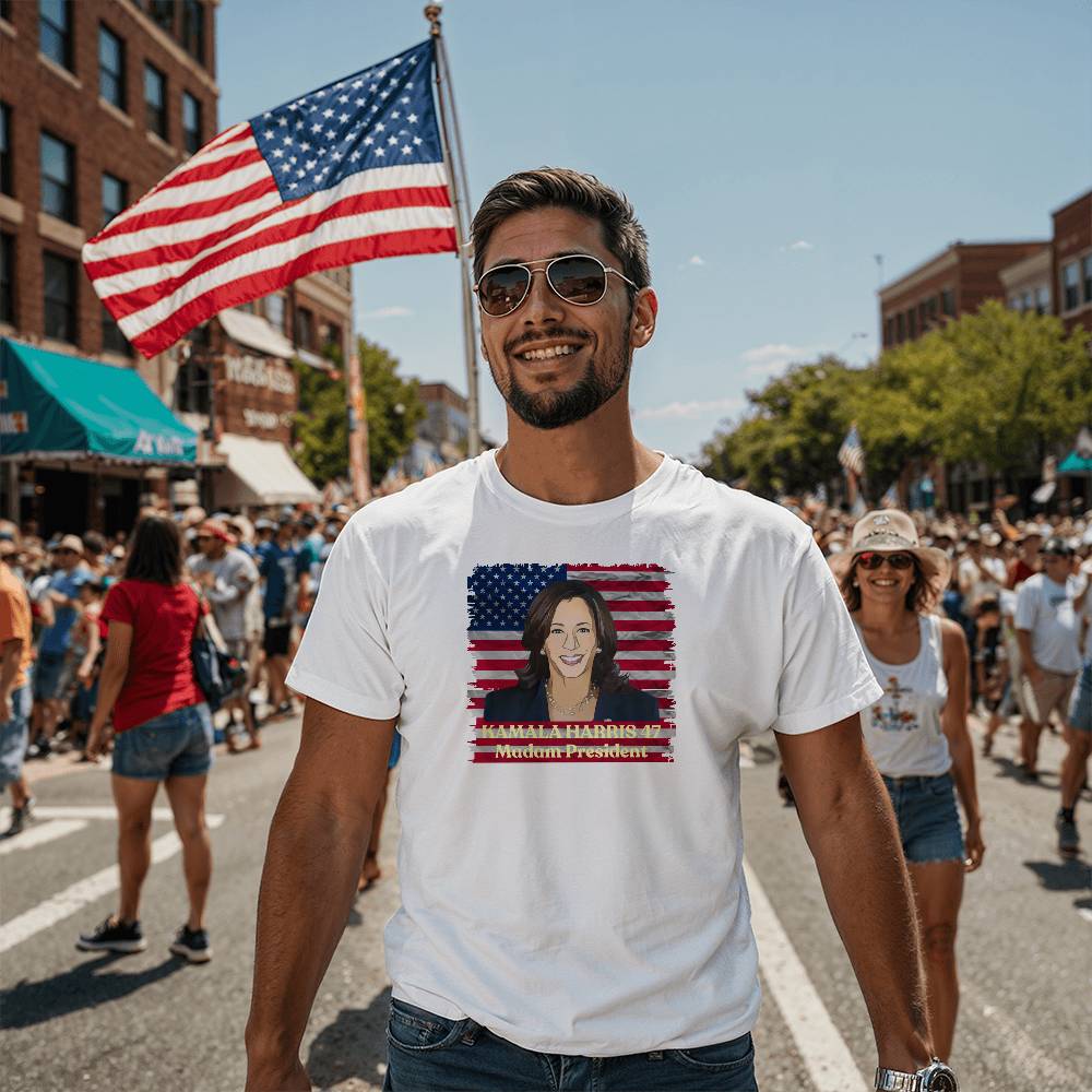 Madam President picture-Bella Canvas 3001 Unisex Jersey Tee,political t shirts, Kamala,Election,Vote,Democratic,Madam President,Election 141 - Essential Home Zone Essential Home Zone Clothing Madam President picture-Bella Canvas 3001 Unisex Jersey Tee,political t shirts, Kamala,Election,Vote,Democratic,Madam President,Election 141