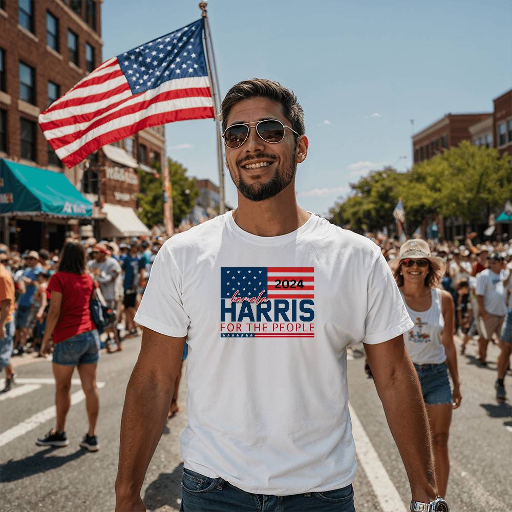 Harris For The People Flag-Bella + Canvas 3001 Unisex Jersey Tee 154 - Essential Home Zone Essential Home Zone Clothing Harris For The People Flag-Bella + Canvas 3001 Unisex Jersey Tee 154