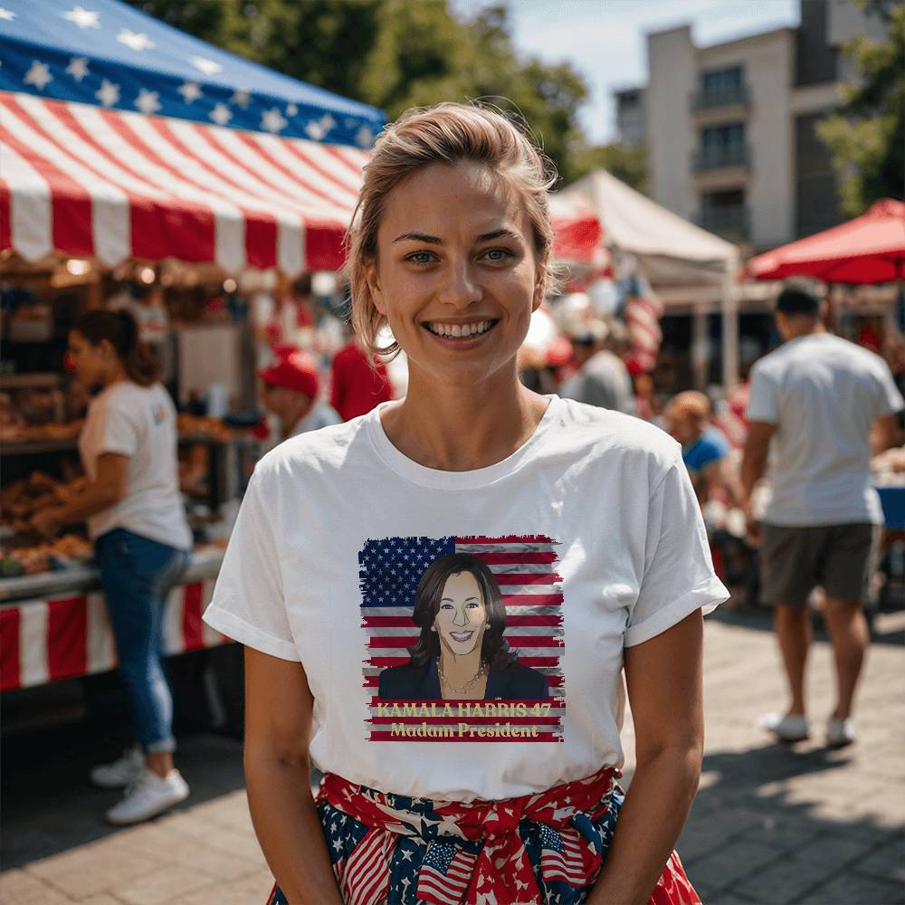 Madam President picture-Bella Canvas 3001 Unisex Jersey Tee,political t shirts, Kamala,Election,Vote,Democratic,Madam President,Election 141 - Essential Home Zone Essential Home Zone Clothing Madam President picture-Bella Canvas 3001 Unisex Jersey Tee,political t shirts, Kamala,Election,Vote,Democratic,Madam President,Election 141