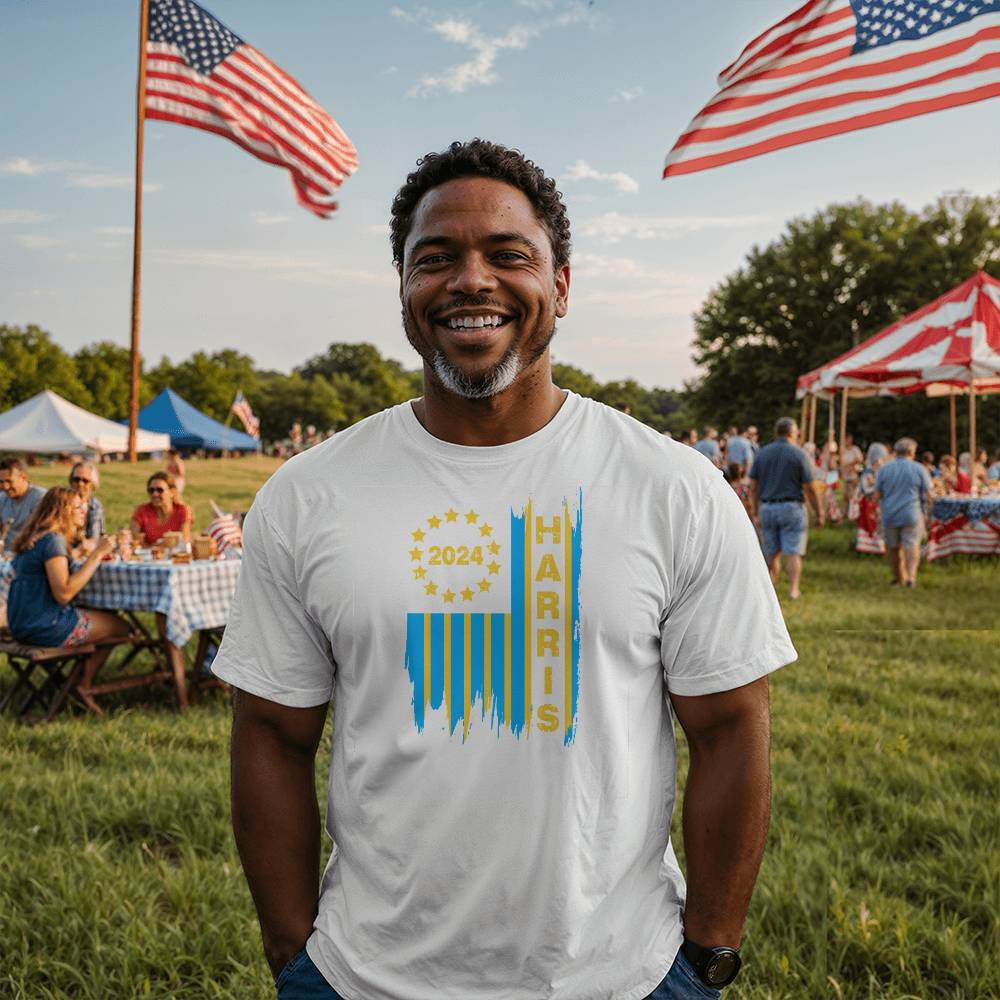 Harris vertical Flag-Bella Canvas 3001 Unisex Jersey Tee,political t shirts, Kamala,Election,Vote,Democratic,Madam President,Election 134 - Essential Home Zone Essential Home Zone Clothing Harris vertical Flag-Bella Canvas 3001 Unisex Jersey Tee,political t shirts, Kamala,Election,Vote,Democratic,Madam President,Election 134