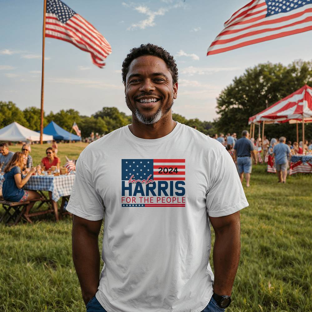 Harris For The People Flag-Bella + Canvas 3001 Unisex Jersey Tee 154 - Essential Home Zone Essential Home Zone Clothing Harris For The People Flag-Bella + Canvas 3001 Unisex Jersey Tee 154