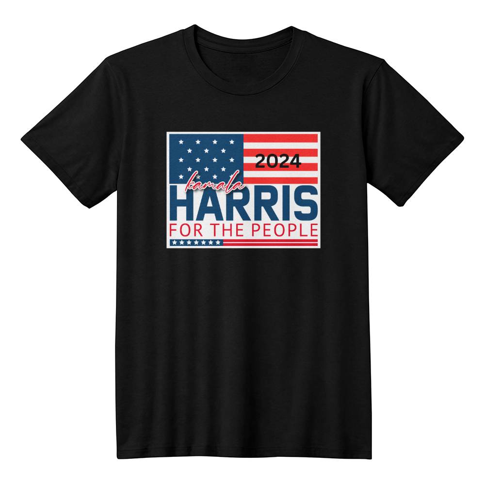 Harris For The People Flag-Bella + Canvas 3001 Unisex Jersey Tee 154 - Essential Home Zone Essential Home Zone Black / XS Clothing Harris For The People Flag-Bella + Canvas 3001 Unisex Jersey Tee 154