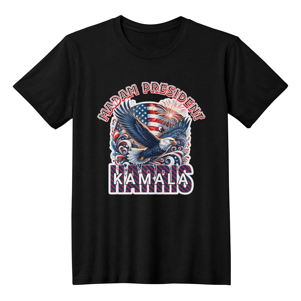 Madam President Eagle-Bella Canvas 3001 Unisex Jersey Tee,political t shirts, Kamala,Election,Vote,Democratic,Madam President,Election 133 - Essential Home Zone Essential Home Zone Black / XS Clothing Madam President Eagle-Bella Canvas 3001 Unisex Jersey Tee,political t shirts, Kamala,Election,Vote,Democratic,Madam President,Election 133