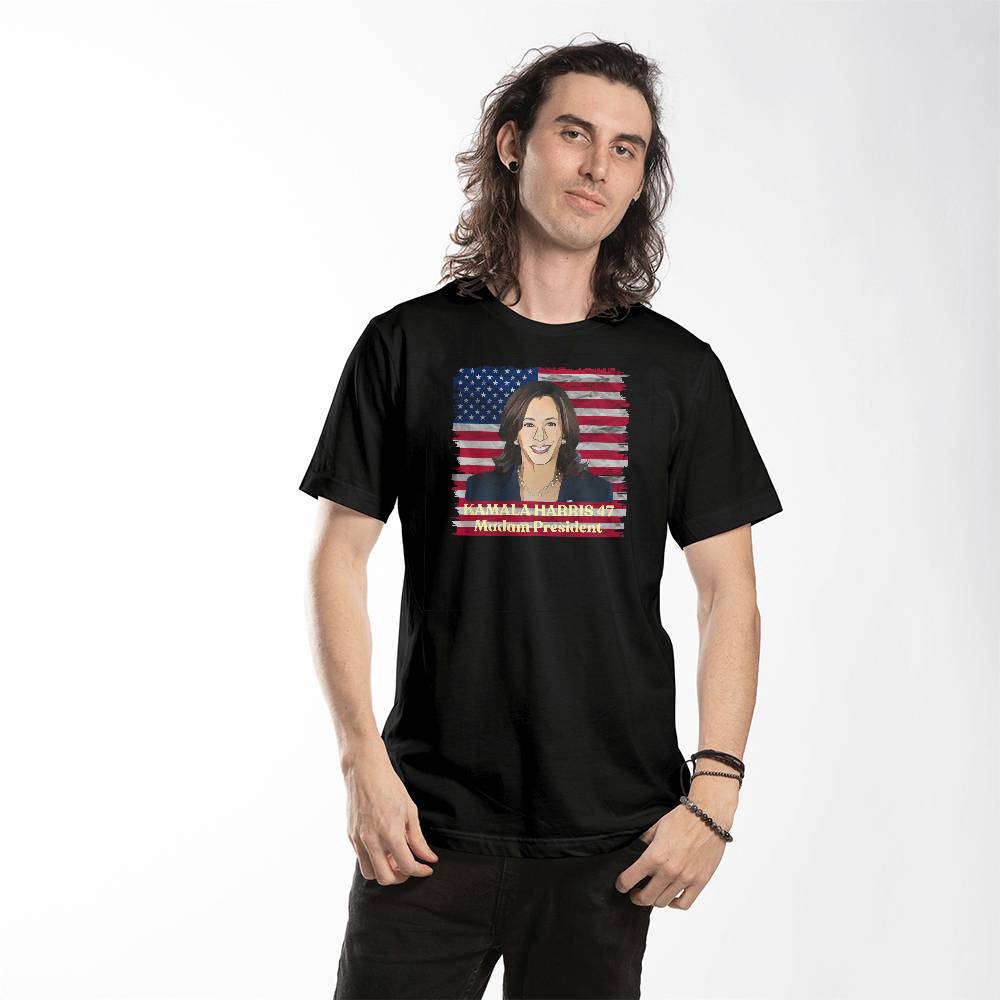 Madam President picture-Bella Canvas 3001 Unisex Jersey Tee,political t shirts, Kamala,Election,Vote,Democratic,Madam President,Election 141 - Essential Home Zone Essential Home Zone Clothing Madam President picture-Bella Canvas 3001 Unisex Jersey Tee,political t shirts, Kamala,Election,Vote,Democratic,Madam President,Election 141