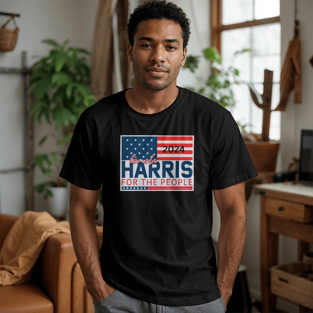 Harris For The People Flag-Bella + Canvas 3001 Unisex Jersey Tee 154 - Essential Home Zone Essential Home Zone Clothing Harris For The People Flag-Bella + Canvas 3001 Unisex Jersey Tee 154