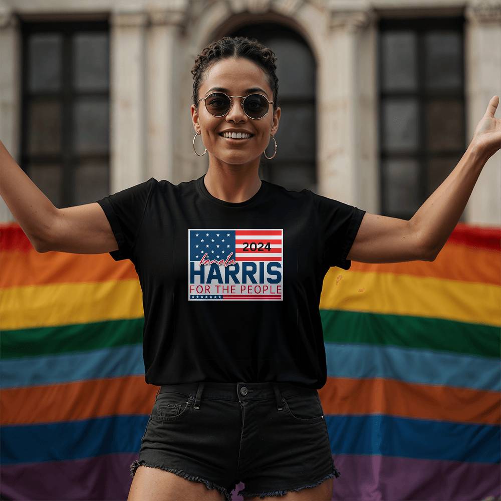 Harris For The People Flag-Bella + Canvas 3001 Unisex Jersey Tee 154 - Essential Home Zone Essential Home Zone Clothing Harris For The People Flag-Bella + Canvas 3001 Unisex Jersey Tee 154