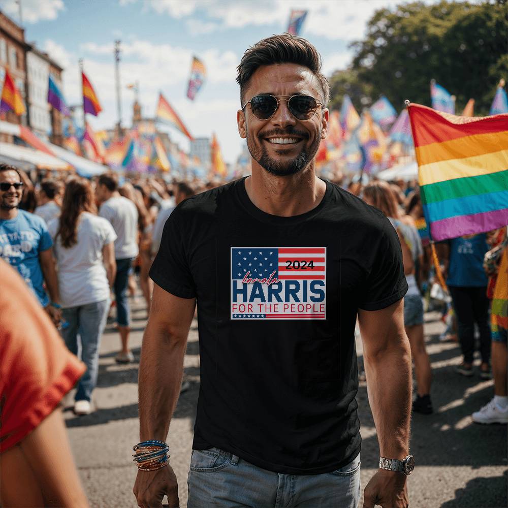 Harris For The People Flag-Bella + Canvas 3001 Unisex Jersey Tee 154 - Essential Home Zone Essential Home Zone Clothing Harris For The People Flag-Bella + Canvas 3001 Unisex Jersey Tee 154