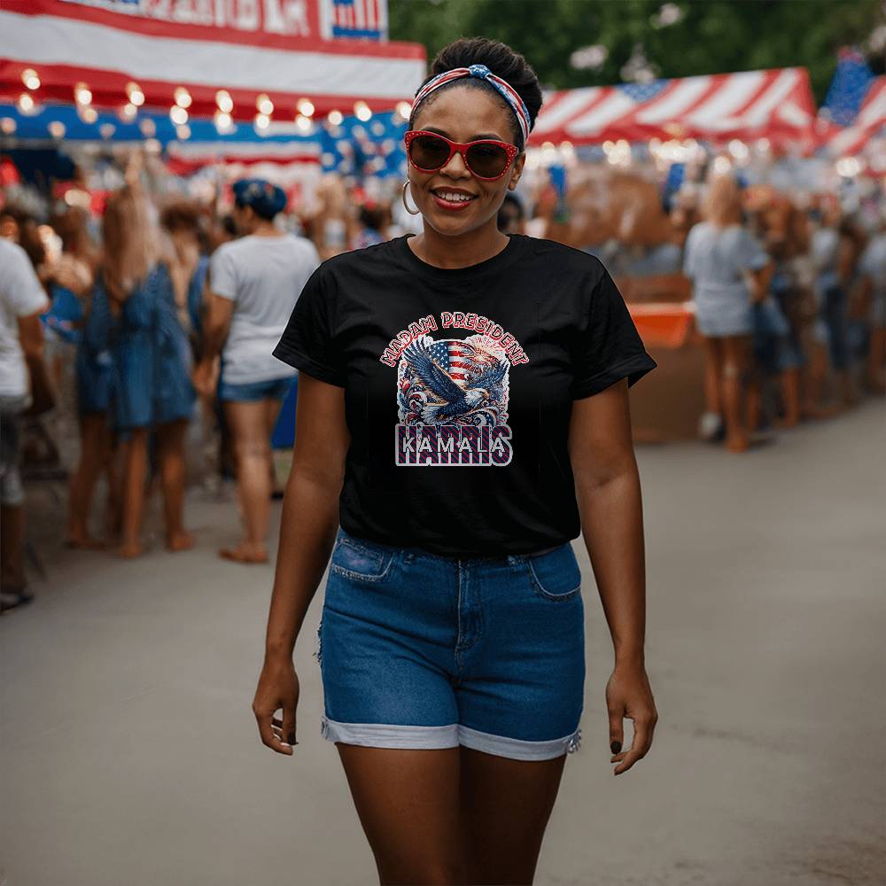 Madam President Eagle-Bella Canvas 3001 Unisex Jersey Tee,political t shirts, Kamala,Election,Vote,Democratic,Madam President,Election 133 - Essential Home Zone Essential Home Zone Clothing Madam President Eagle-Bella Canvas 3001 Unisex Jersey Tee,political t shirts, Kamala,Election,Vote,Democratic,Madam President,Election 133