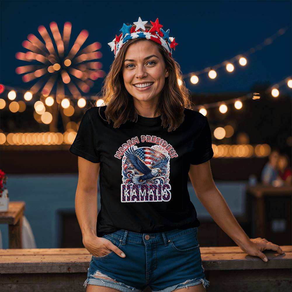 Madam President Eagle-Bella Canvas 3001 Unisex Jersey Tee,political t shirts, Kamala,Election,Vote,Democratic,Madam President,Election 133 - Essential Home Zone Essential Home Zone Clothing Madam President Eagle-Bella Canvas 3001 Unisex Jersey Tee,political t shirts, Kamala,Election,Vote,Democratic,Madam President,Election 133