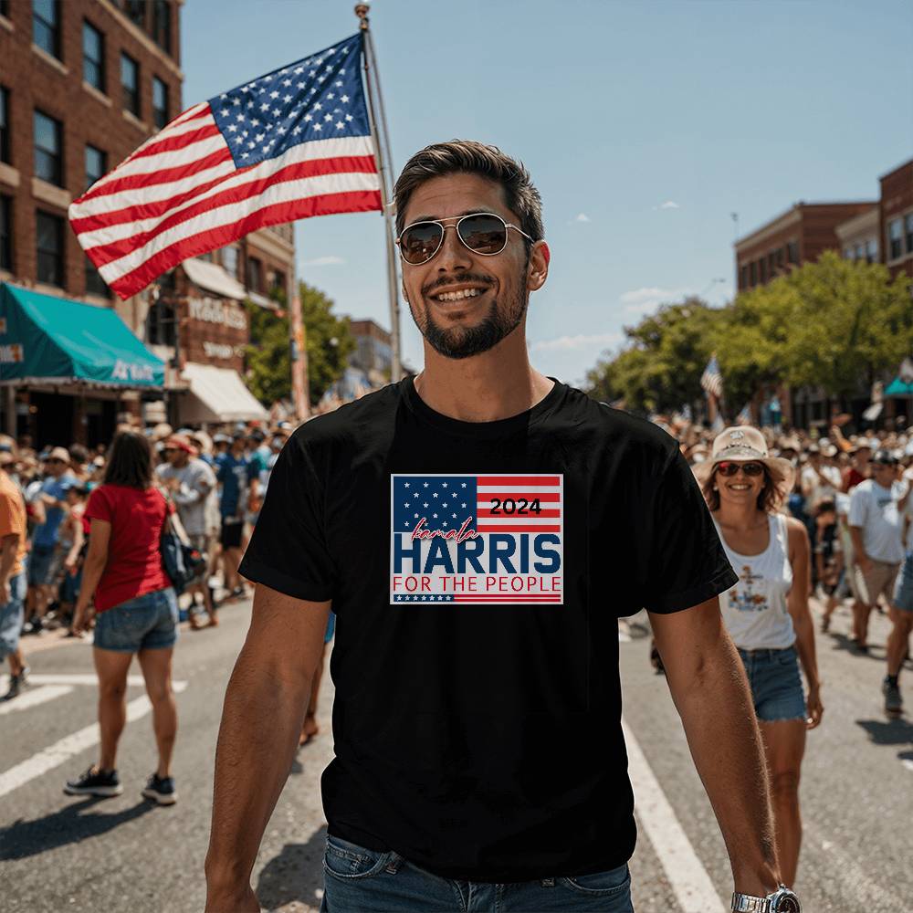 Harris For The People Flag-Bella + Canvas 3001 Unisex Jersey Tee 154 - Essential Home Zone Essential Home Zone Clothing Harris For The People Flag-Bella + Canvas 3001 Unisex Jersey Tee 154