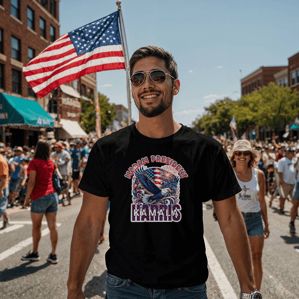 Madam President Eagle-Bella Canvas 3001 Unisex Jersey Tee,political t shirts, Kamala,Election,Vote,Democratic,Madam President,Election 133 - Essential Home Zone Essential Home Zone Clothing Madam President Eagle-Bella Canvas 3001 Unisex Jersey Tee,political t shirts, Kamala,Election,Vote,Democratic,Madam President,Election 133