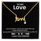 "Love" Script Necklace for her