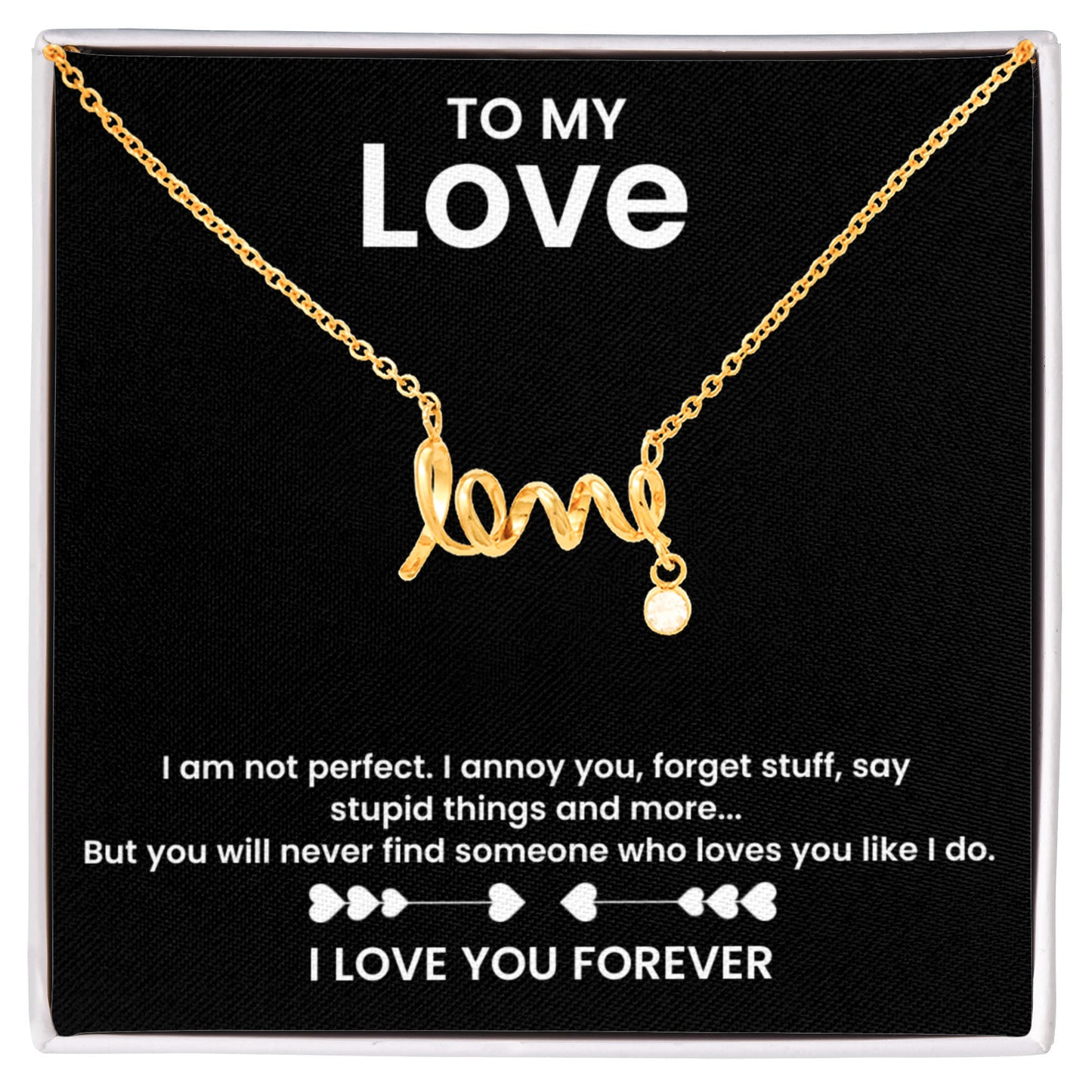 "Love" Script Necklace for her