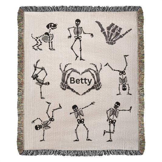 Skeletons-A great gift for her, him  or any family member-Personalized this unique keepsake with our Heirloom Artwork Woven Blanket 30