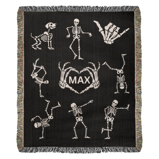 Skeletons-A great gift for him, her or any family member-Personalized this unique keepsake with our Heirloom Artwork Woven Blanket 32