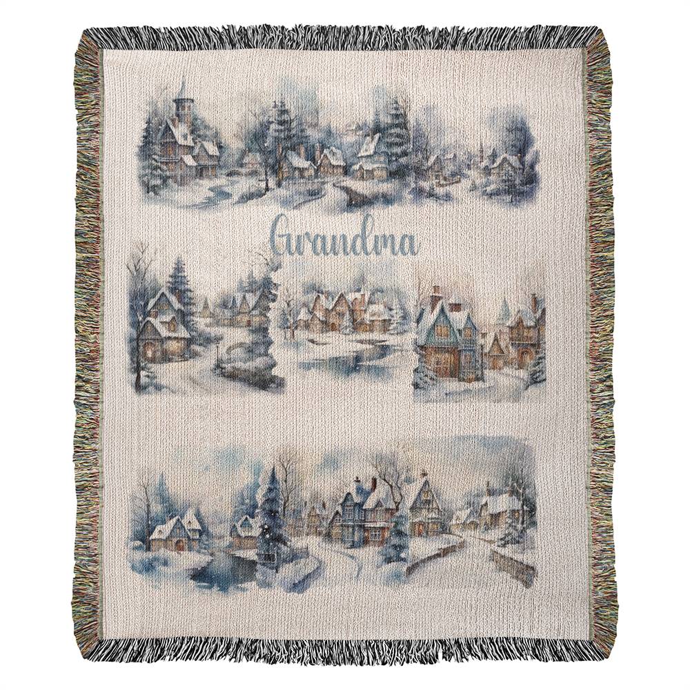 Winter Wonderland-A great gift for Grandma or any family member-Personalized this unique keepsake with our Heirloom Artwork Woven Blanket 69