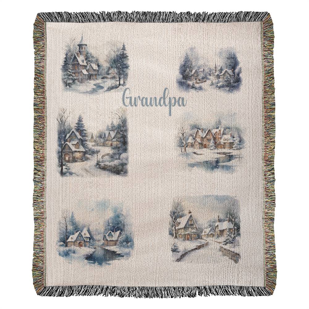 Winter Wonderland-A great gift for Grandpa or any family member-Personalized this unique keepsake with our Heirloom Artwork Woven Blanket 67