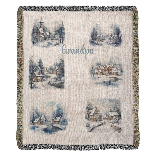 Winter Wonderland-A great gift for Grandpa or any family member-Personalized this unique keepsake with our Heirloom Artwork Woven Blanket 67